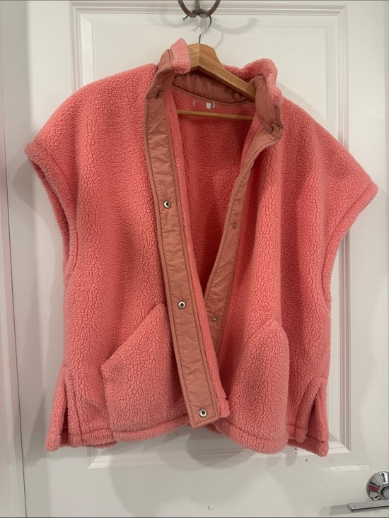 None Jackets & Blazers - Coral Teddy Sherpa Jacket Vest - Soft Plush Layer